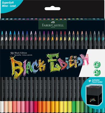 Astuccio cartone da 50 matite colorate triangolari Black Edition  Faber-Castell 2022 | Libraccio.it