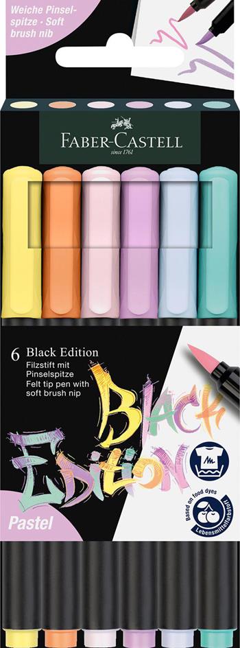 Astuccio in cartone da 6 pennarelli Black Edition con punta a pennello  Faber-Castell 2024 | Libraccio.it