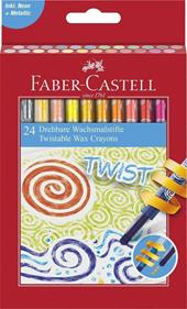 Astuccio cartone 24 pastelli a cera Jumbo Twist - inclusi 5 colori neon, gold, silver
