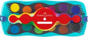 Confezione Acquerelli Connector con 12 godets di colori assortite + tubetto bianco, pastiglie &#216; 30 mm  Faber-Castell 2022 | Libraccio.it