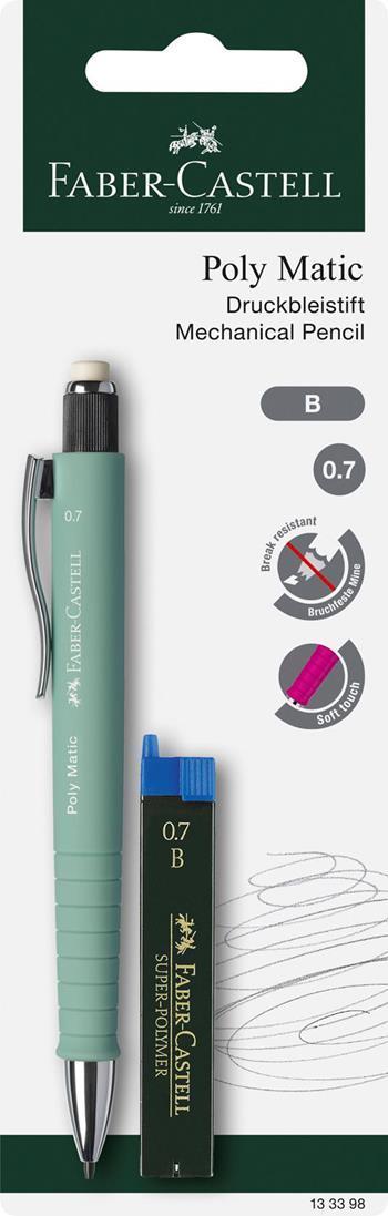 Blister 1 portamine Poly Matic 0.7 mm + mine B  Faber-Castell 2022 | Libraccio.it