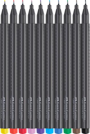 Astuccio in cartone con 10 Grip Finepen 0,4 mm  Faber-Castell 2021 | Libraccio.it