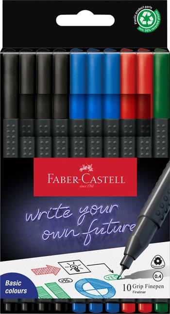 Astuccio in cartone 10 Grip Finepen 0.4 mm Office  Faber-Castell 2025 | Libraccio.it