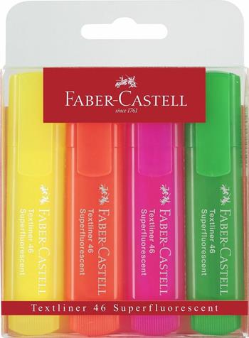 Bustina a scatola da 4 Textliner 1546 Super Fluo  Faber-Castell 2017 | Libraccio.it