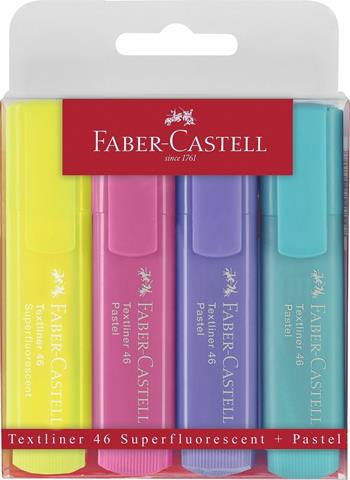 Bustina in plastica da 4 evidenziatori Textliner 1546 Pastel, colori pastello  Faber-Castell 2019 | Libraccio.it