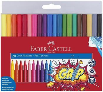 Bustina in plastica da 20 pennarelli Grip Colour Marker  Faber-Castell 2017 | Libraccio.it