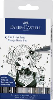 Bustina da 8 Pitt Artist Pen-Manga Set (tonalit&#224; di grigi)