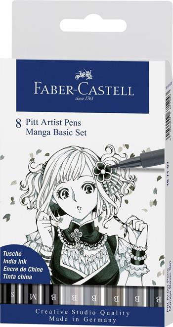 Bustina da 8 Pitt Artist Pen-Manga Set (tonalit&#224; di grigi)  Faber-Castell 2022 | Libraccio.it
