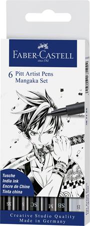 Bustina da 6 Pitt Artist Pen-Manga Nero nei tratti XS-S-SC-M-SB-B  Faber-Castell 2019 | Libraccio.it
