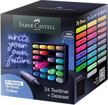 Textliner 46 deskset da 24 inclusi 7x Neon, 9x Pastel e 8x colori metallici  Faber-Castell 2024 | Libraccio.it