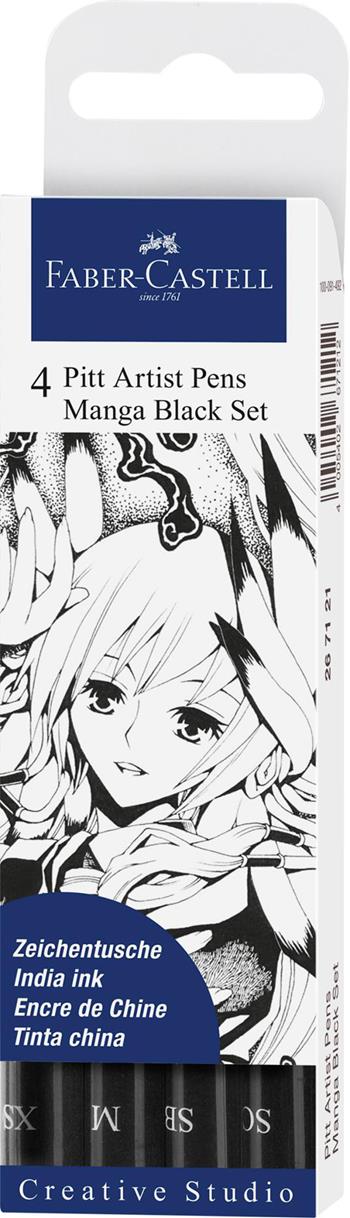 Pitt Artist Pen Manga nero Faber-Castell. Bustina 4 tratti XS-M-SC-SB  Faber-Castell 2019 | Libraccio.it