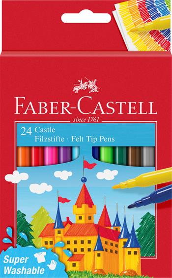 Astuccio in cartone con 24 pennarelli Castello superlavabili, punta fine  Faber-Castell 2022 | Libraccio.it