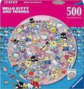 Ravensburger - Puzzle Hello Kitty per Adulti, 500 Pezzi, Collezione Circle of Colors, Puzzle Arte, Forma Rotonda 52x52cm