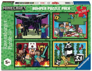 Puzzle Ravensburger Minecraft 4 x 100 pezzi  Ravensburger 2026 | Libraccio.it