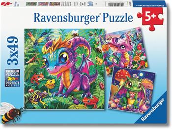 Puzzle Ravensburger Draghetti da giardino 3 x 49 pezzi  Ravensburger 2026 | Libraccio.it
