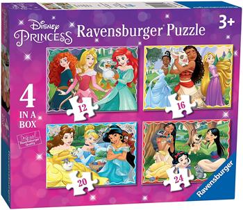 Ravensburger - Puzzle Principesse Disney, Collezione 4 in a Box, 4 puzzle da 12-16-20-24 Pezzi, Et&#224; Raccomandata 3+ Anni  Ravensburger 2023 | Libraccio.it