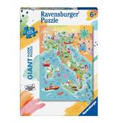 Ravensburger - Puzzle Mappa dell'Italia, Collezione 125 Giant Pavimento, 125 Pezzi, Et&#224; Raccomandata 6+ Anni