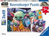 Ravensburger - Puzzle The Mandalorian: Baby Yoda, Collezione 3x49, 3 Puzzle da 49 Pezzi, Et&#224; Raccomandata 5+ Anni