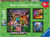 Ravensburger - Puzzle Minecraft, Collezione 3x49, 3 Puzzle da 49 Pezzi, Et&#224; Raccomandata 5+ Anni