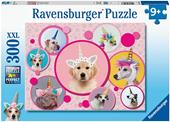 Ravensburger - Puzzle Cagnolini unicorno, 300 Pezzi XXL, Et&#224; Raccomandata 9+ Anni