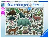 Puzzle Ravensburger Animali selvaggi 1000 pezzi