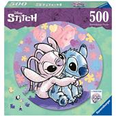 Ravensburger - Puzzle Rotondo Stitch, Round Puzzle 500 Pezzi, Puzzle Adulti