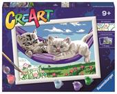 Ravensburger - CreArt Serie D: Gattini sull'amaca, Kit per Dipingere con i Numeri,