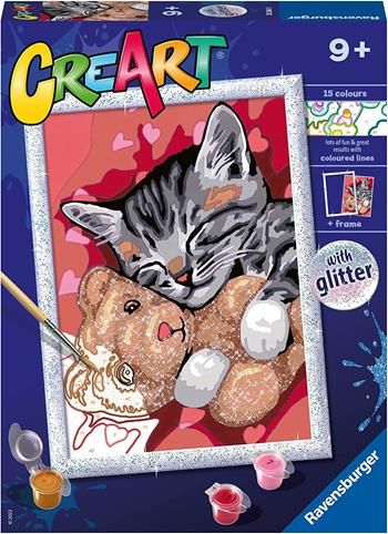 Ravensburger - CreArt Serie D: Gattino e il suo orsetto. Kit per Dipingere con i Numeri,  Ravensburger 2022 | Libraccio.it