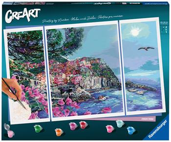 Ravensburger - CreArt Trittico, Le Cinque Terre, Italia, Kit per Dipingere con i Numeri  Ravensburger 2023 | Libraccio.it