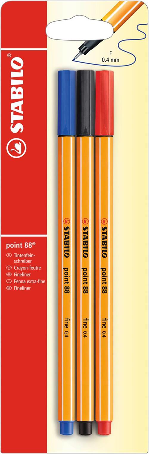 Confezione 6 penne colorate Fineliner Point 88