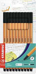 Fineliner - STABILO point 88 - Astuccio da 10 - All Black - Nero