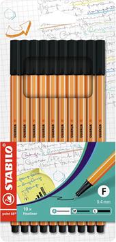 Fineliner - STABILO point 88 - Astuccio da 10 - All Black - Nero