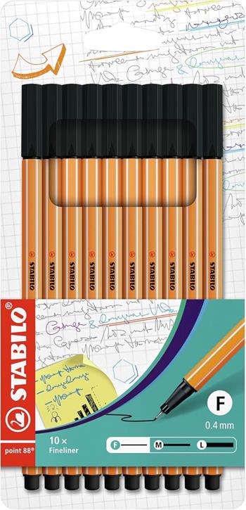 Fineliner - STABILO point 88 - Astuccio da 10 - All Black - Nero  STABILO 2025 | Libraccio.it