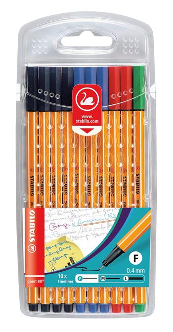 Fineliner - STABILO point 88 - Astuccio da 10 - Office Edition - Nero/Blu/Rosso/Verde  STABILO 2024 | Libraccio.it