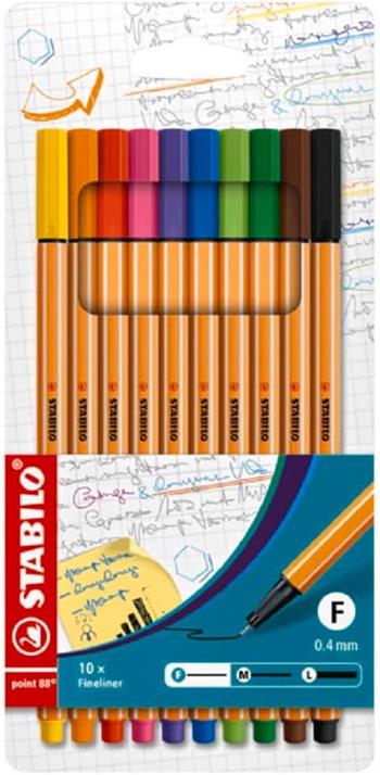 Fineliner - STABILO point 88 - Astuccio da 10 - Colori assortiti  Stabilo | Libraccio.it