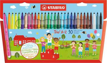 Pennarello a punta fine e fusto triangolare - STABILO Trio A-Z - Astuccio da 30 - Colori assortiti  Stabilo 2022 | Libraccio.it
