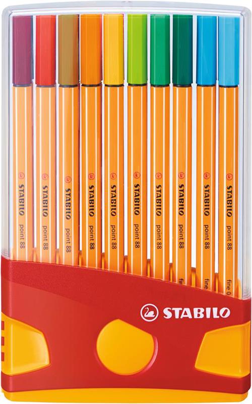 Fineliner - STABILO point 88 - Colorparade in Rosso - Astuccio da 20 -  Colori assortiti Stabilo