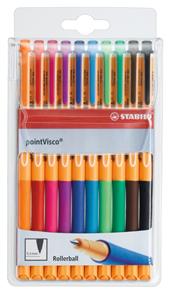 Penna Roller a inchiostro Gel - STABILO pointVisco - Astuccio da 10 - Colori assortiti