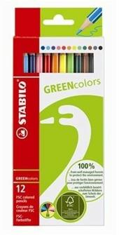 Matita colorata Ecosostenibile - STABILO GREENcolors - Astuccio da 12 - Colori assortiti