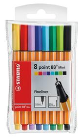 Fineliner - STABILO point 88 Mini - Astuccio da 8 - Colori assortiti