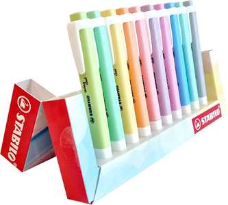 Evidenziatore - STABILO swing cool Pastel - Desk-Set - 10 Colori ...