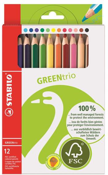 Matita colorata triangolare Ecosostenibile - STABILO GREENtrio - Astuccio da 12 - Colori assortiti  Stabilo | Libraccio.it