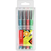 Penna Roller - STABILO worker+ colorful - Tratto 0,5 mm - Astuccio da 4 - Colori assortiti