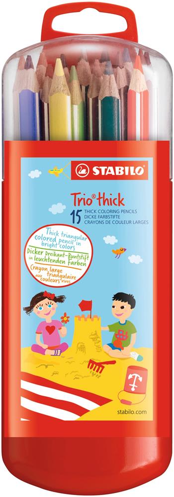 Matita colorata triangolare - STABILO Trio thick - Zebrui Astuccio da 15 - Colori assortiti  Stabilo 2022 | Libraccio.it