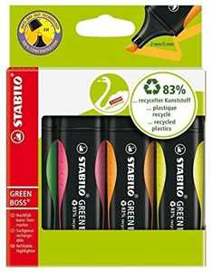 Evidenziatore Ecosostenibile - STABILO GREEN BOSS - 83% Plastica ...