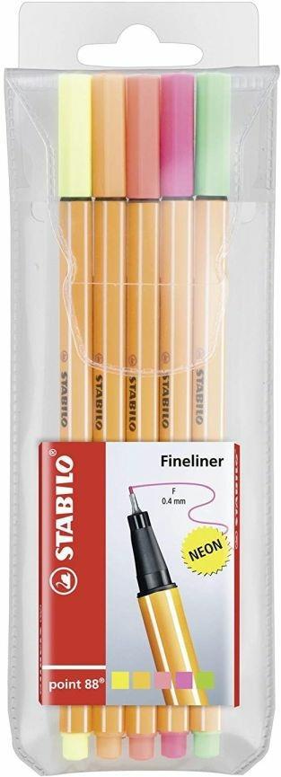 Fineliner - STABILO point 88 NEON - Astuccio da 5 - Colori NEON assortiti  STABILO 2023 | Libraccio.it