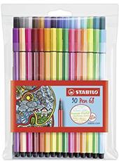 Pennarello Premium - STABILO Pen 68 - Astuccio da 30 (24 base + 6 Neon) - Colori assortiti