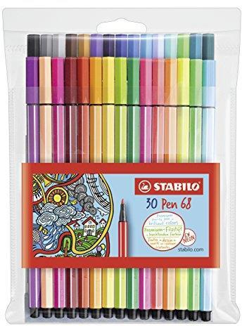 Pennarello Premium - STABILO Pen 68 - Astuccio da 30 (24 base + 6 Neon) - Colori assortiti  Stabilo 2022 | Libraccio.it