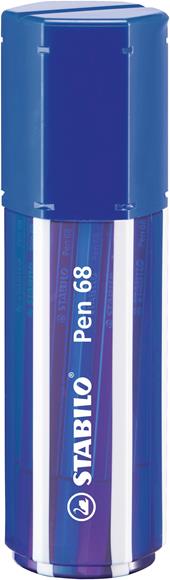 Pennarello Premium - STABILO Pen 68 Big Pen Box - Blu Scuro - Astuccio da 20 - Colori&#160;assortiti