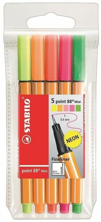 Fineliner - STABILO point 88 Mini - Astuccio da 5 - Colori NEON  Stabilo 2018 | Libraccio.it